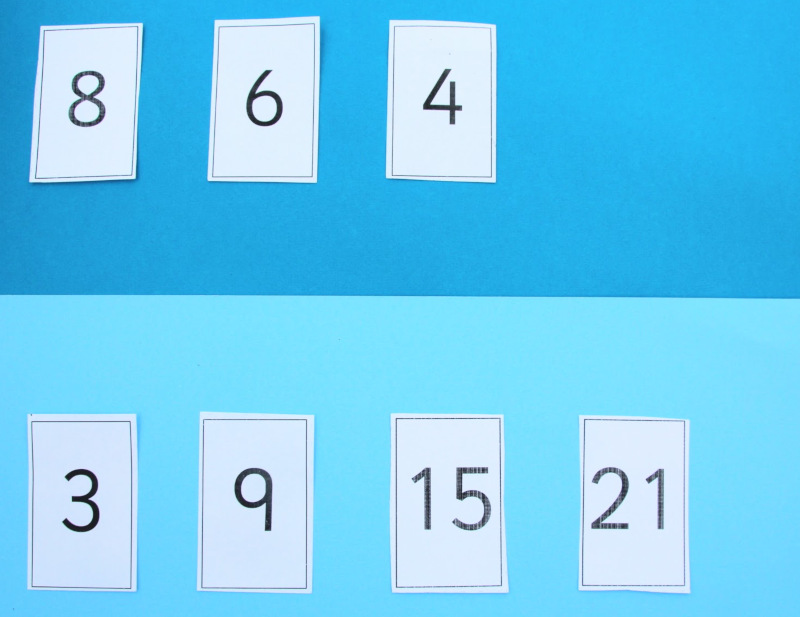 number cards making a number sequence pattern easy