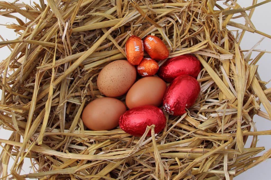 3 times 3 eggs in a nest