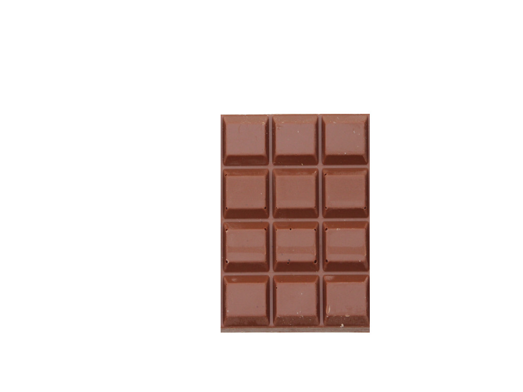 3x4 sections of a chocolate bar