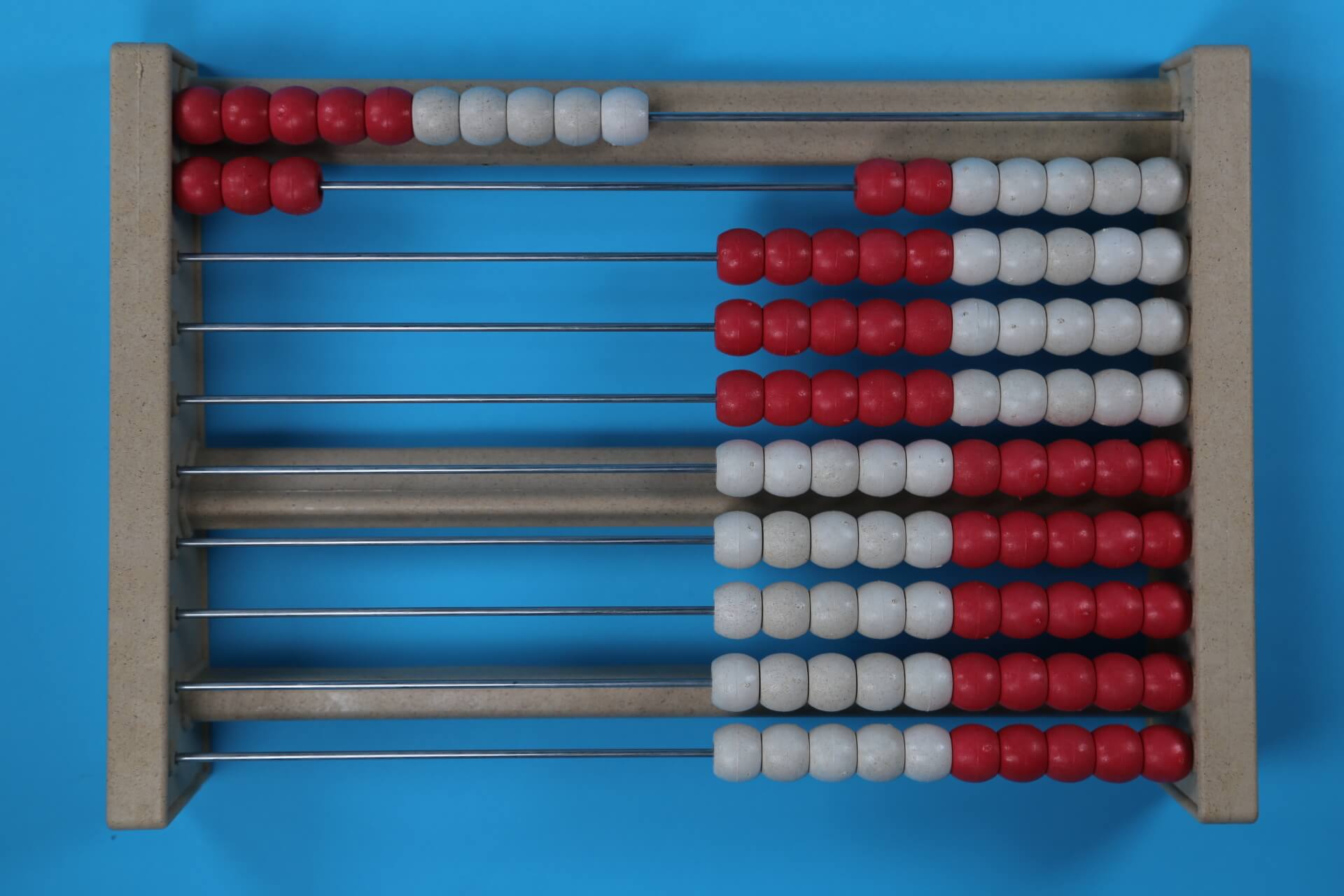 13 beads on a 100 bead rekenrek