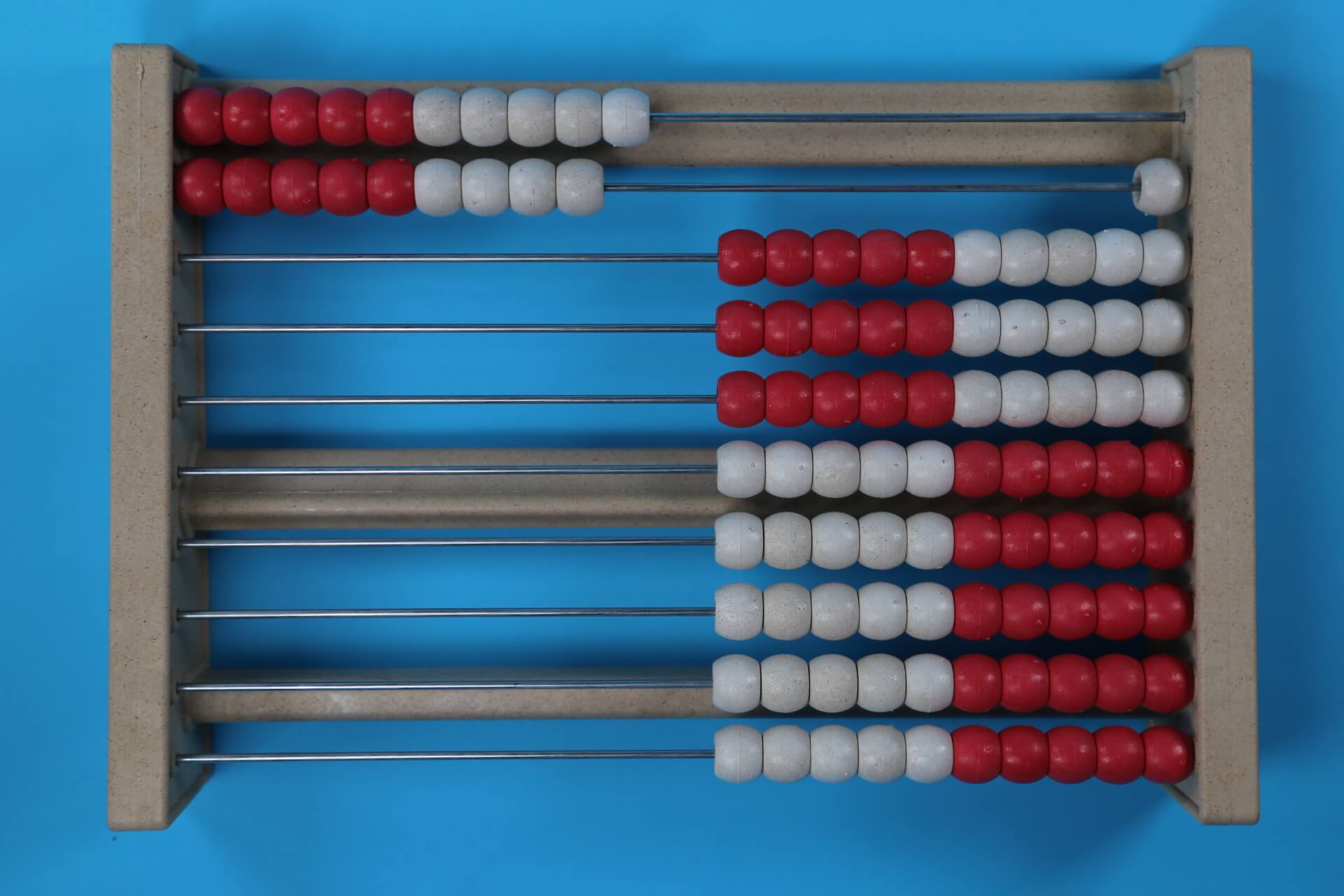 19 beads on a 100 bead rekenrek