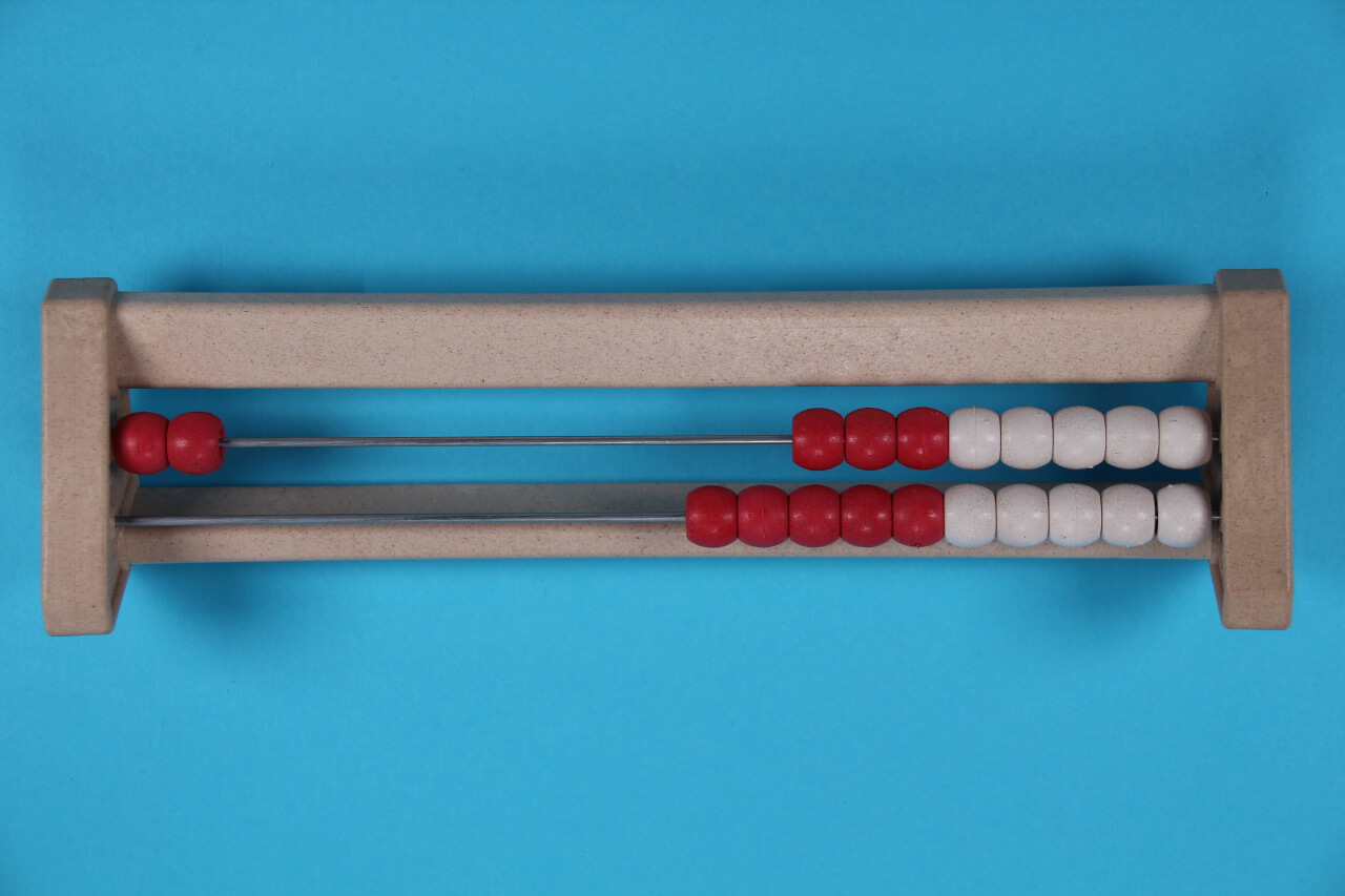 2 beads on 20 bead rekenrek