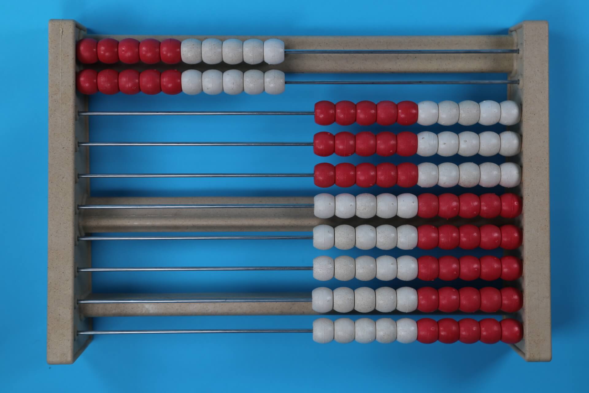 20 beads on a 100 bead rekenrek