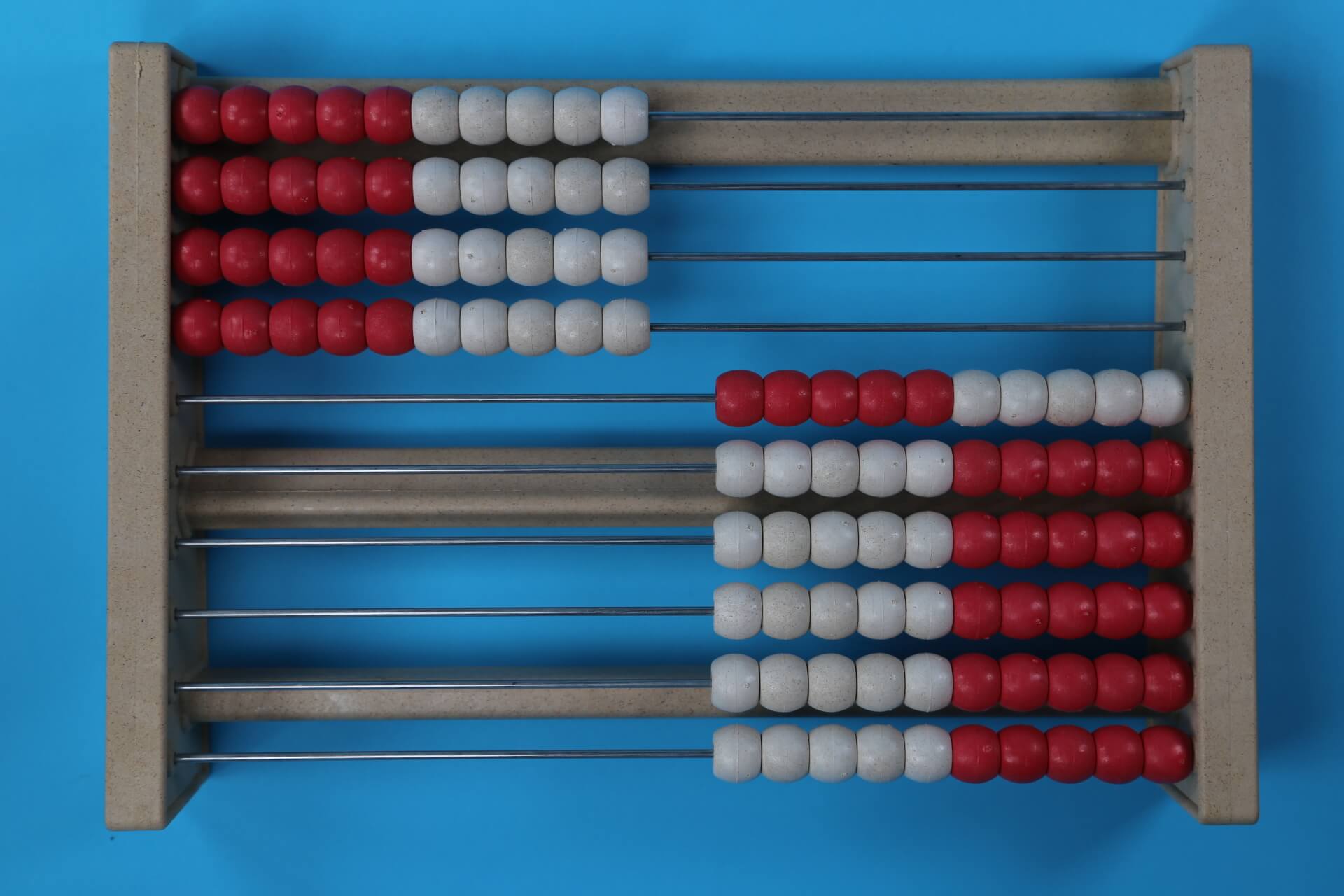 40 beads on a 100 bead rekenrek