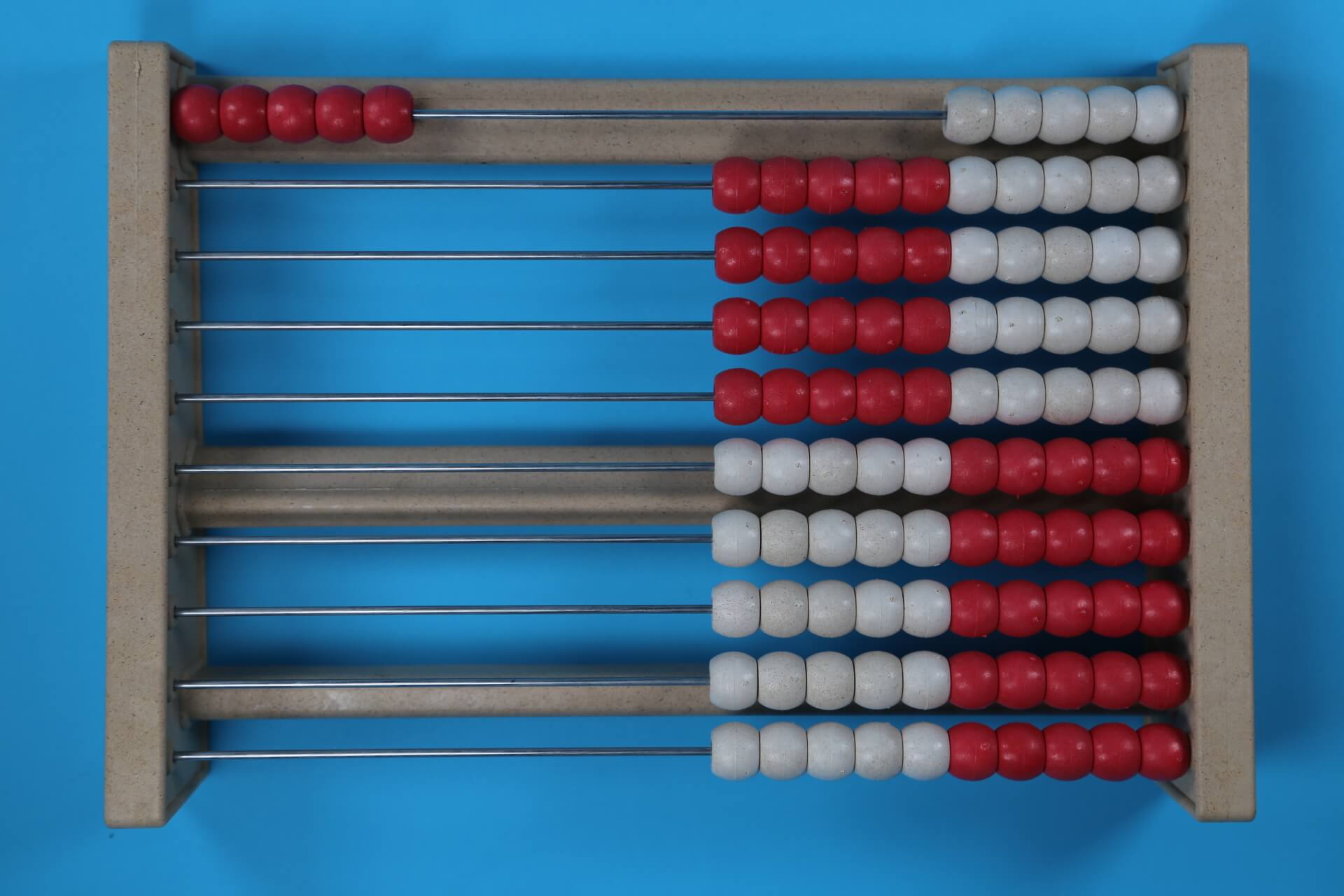5 beads on a 100 bead rekenrek