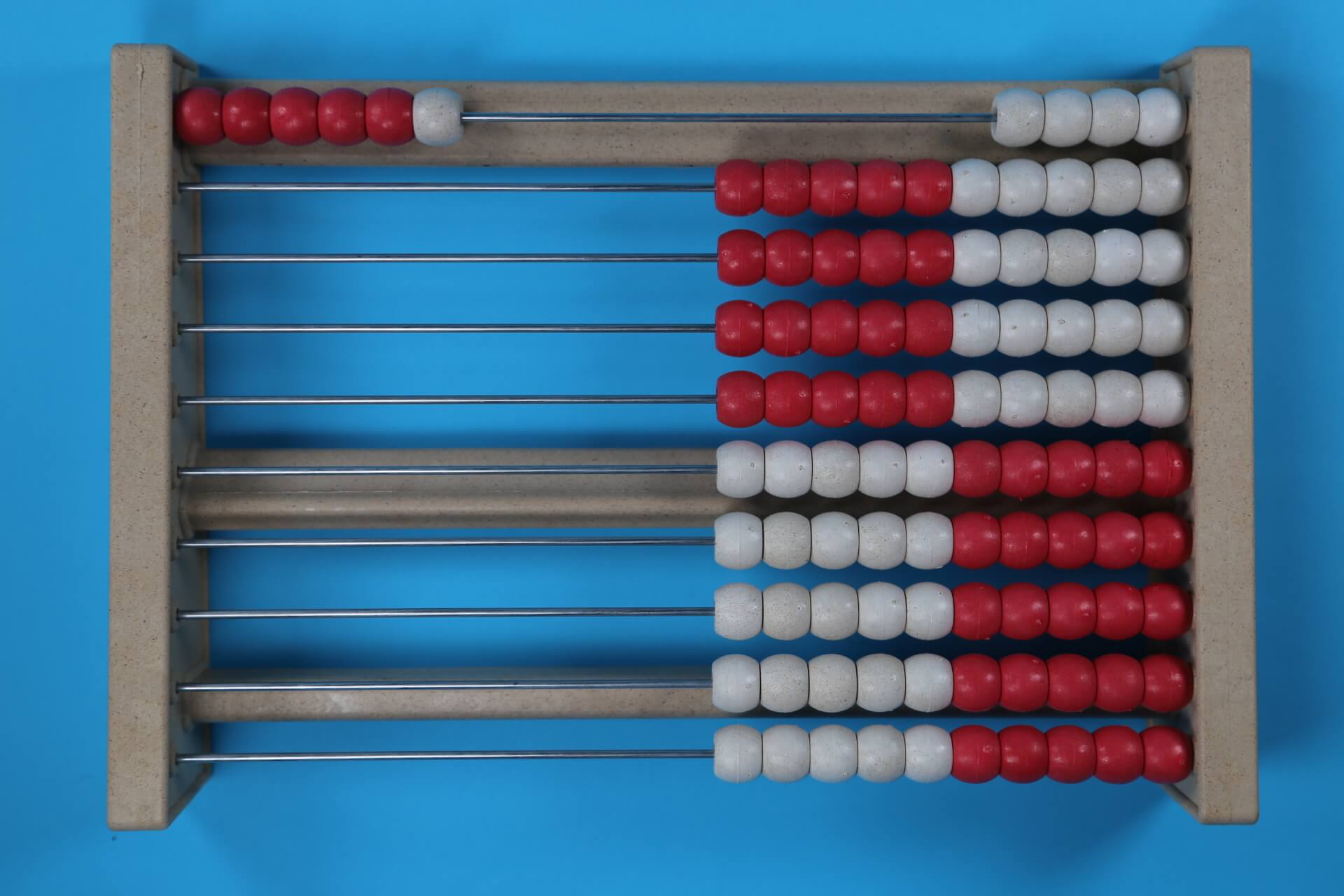 6 beads on a 100 bead rekenrek